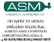 Oxgeno medicinal 24 horas a domicilio